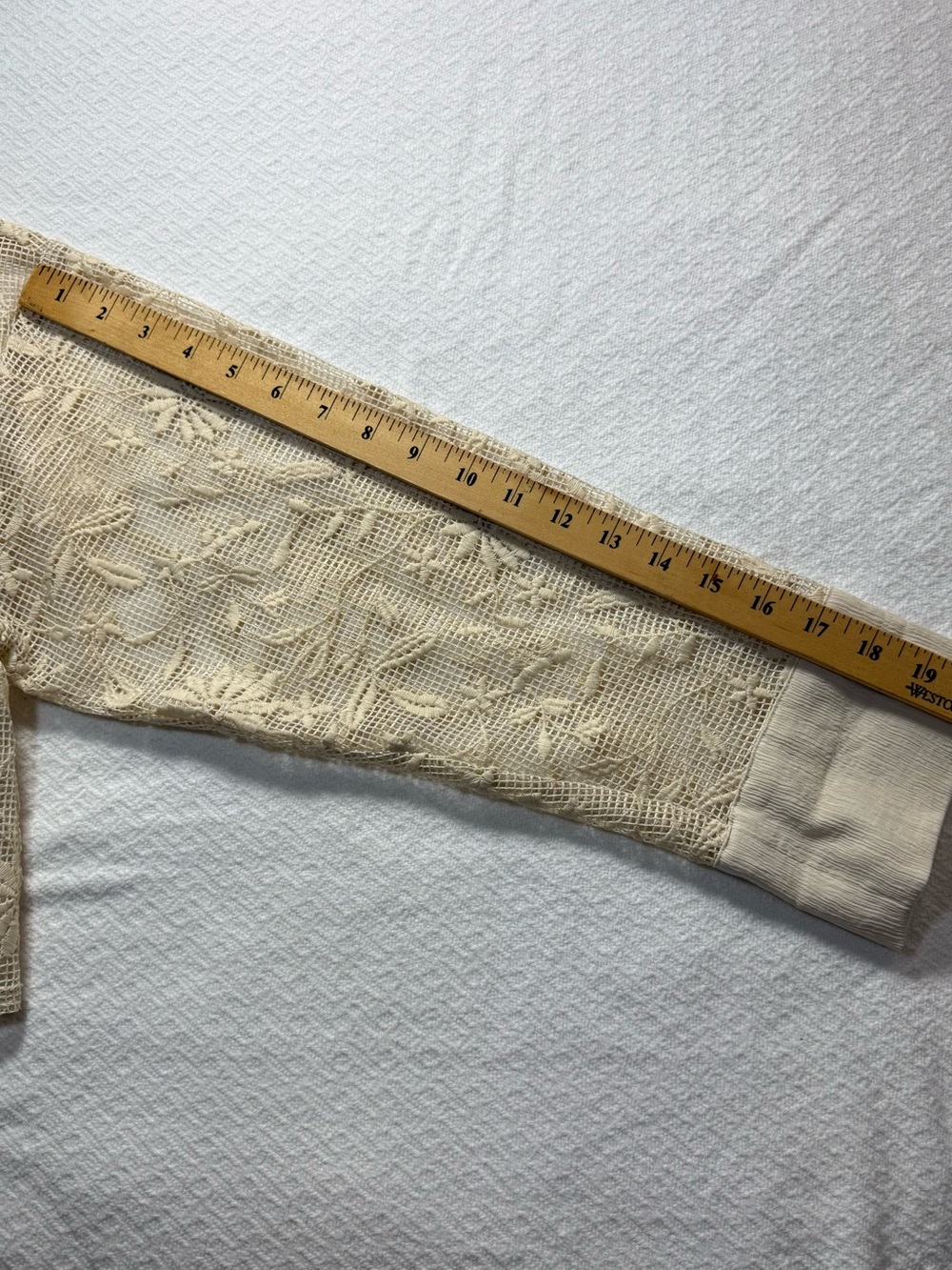 Jason Wu Ivory Floral Embroidered Lace Cropped Button Front Blouse L - Picture 10 of 10